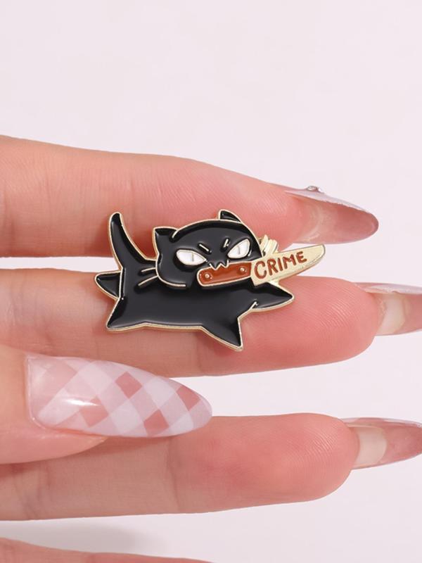 Cartoon Cat Design Brooch, Cute Cat Pin, Fashion Alloy Badge for Daily Clothing Decor, Trendy All-match & Exquisite Brooch for Birthday Gift