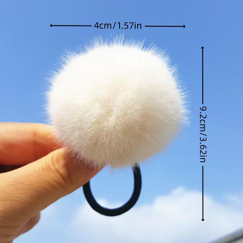 Cute Ball Hair Tie, 4 8 Counts Fuzzy Hair Tie, Hair Accessories for Women & Girls, Minimalist Headwear Suitable for Thick Hair