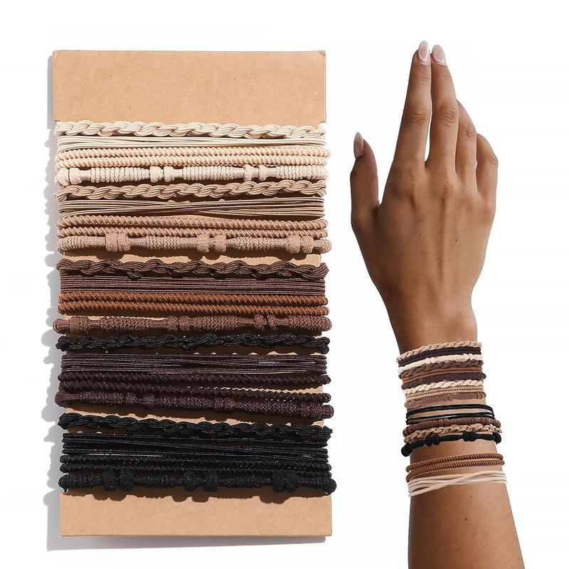 Boho Style Hair Band Set in 5 Neutral Colors - 4 Styles - Suitable for All Hair Types - 24 & 20 Pack - Hair Safe