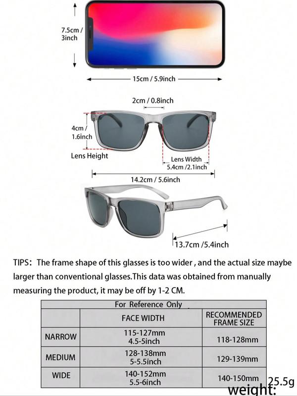 Unisex Vintage Minimalist Square Frame Sunglasses, Trendy Casual Sunglasses for Everyday Use, Fashionable Versatile Sunglasses for Outdoor Activities