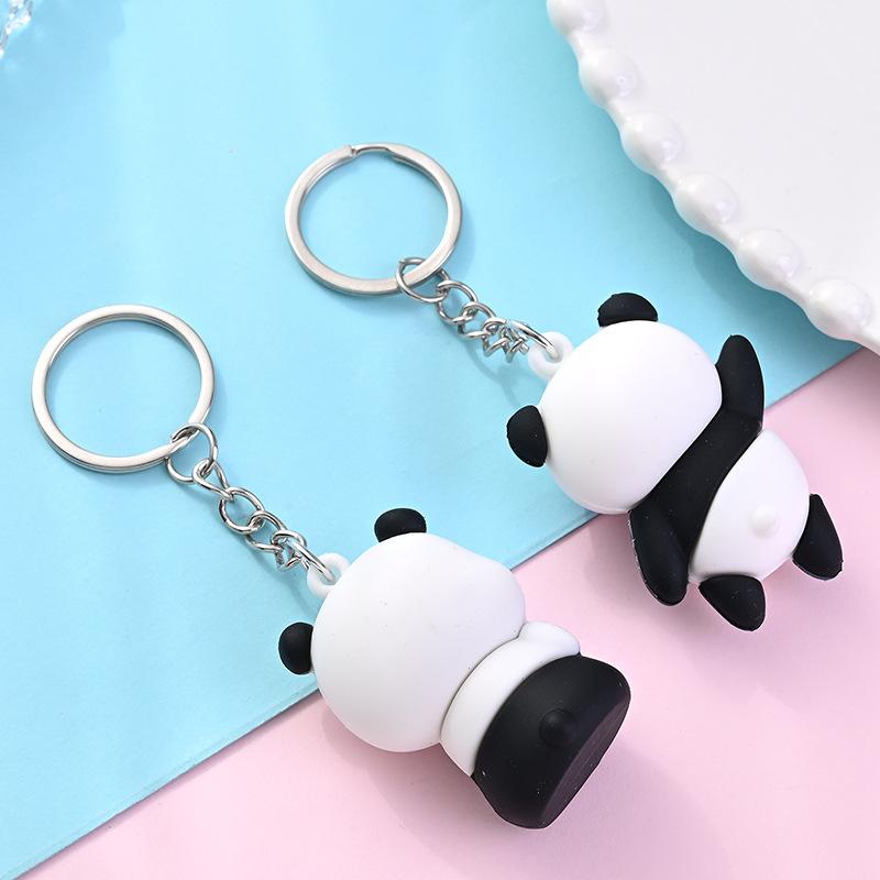 sock ，Cute panda keychain 3D doll cartoon schoolbag pendant, this is a gift link, please do not place an order.