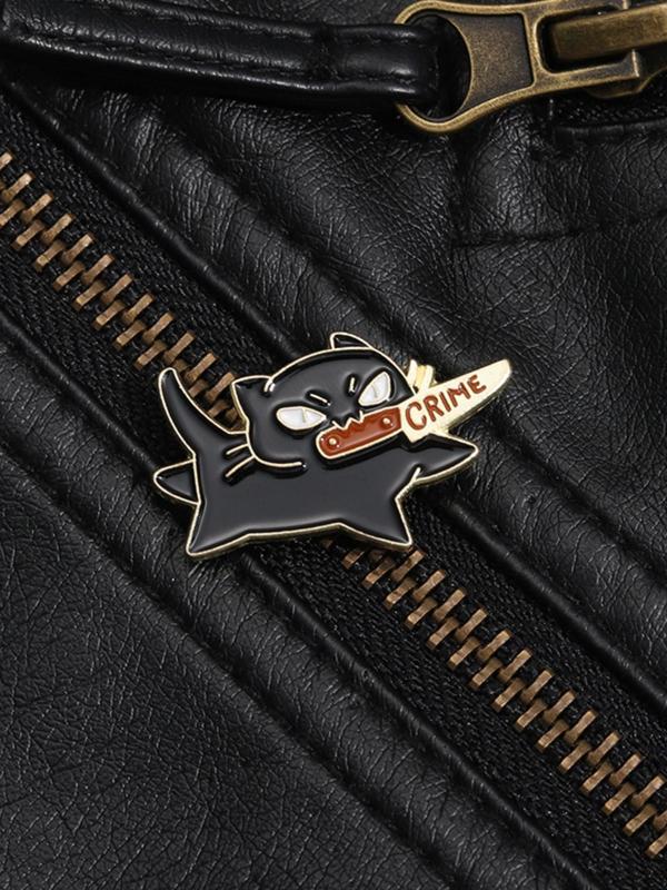 Cartoon Cat Design Brooch, Cute Cat Pin, Fashion Alloy Badge for Daily Clothing Decor, Trendy All-match & Exquisite Brooch for Birthday Gift