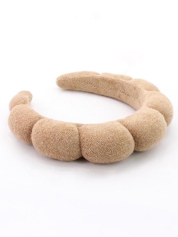 Solid Color Thick Sponge Hair Hoop For Warm & Winter, Textured Design Lovely Cute Hair Accessories For Women