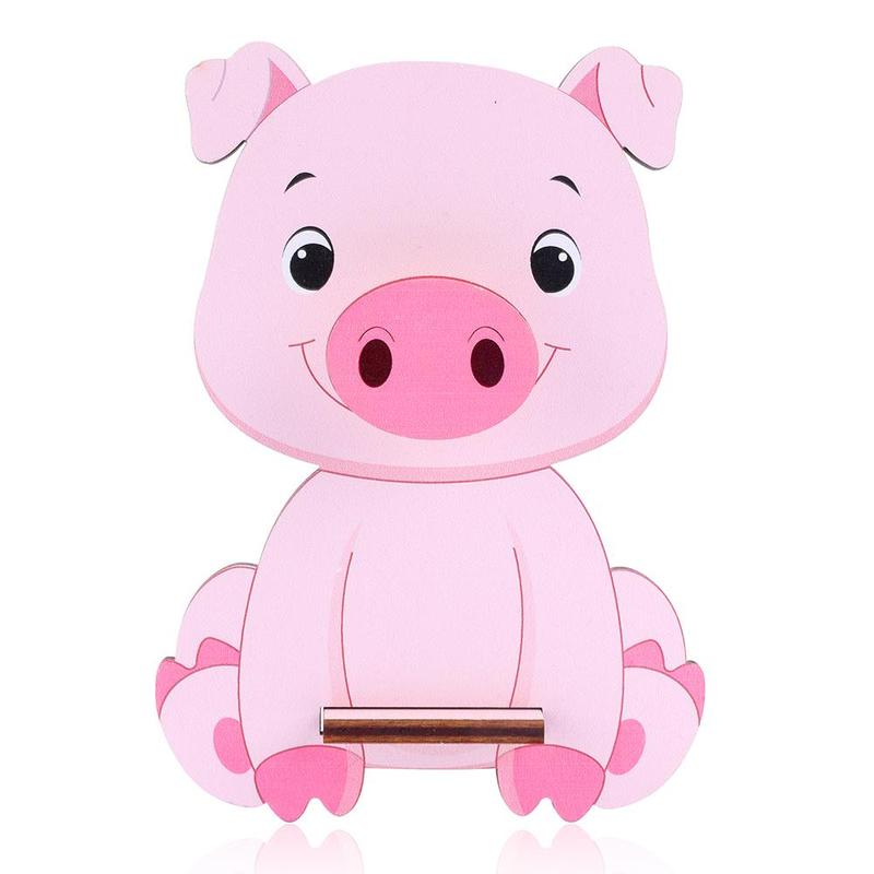 Cute Pig Design Glasses Holder, 1 Count Cartoon Animal Sunglasses Display Stand, Wooden Decor for Home Office Desk