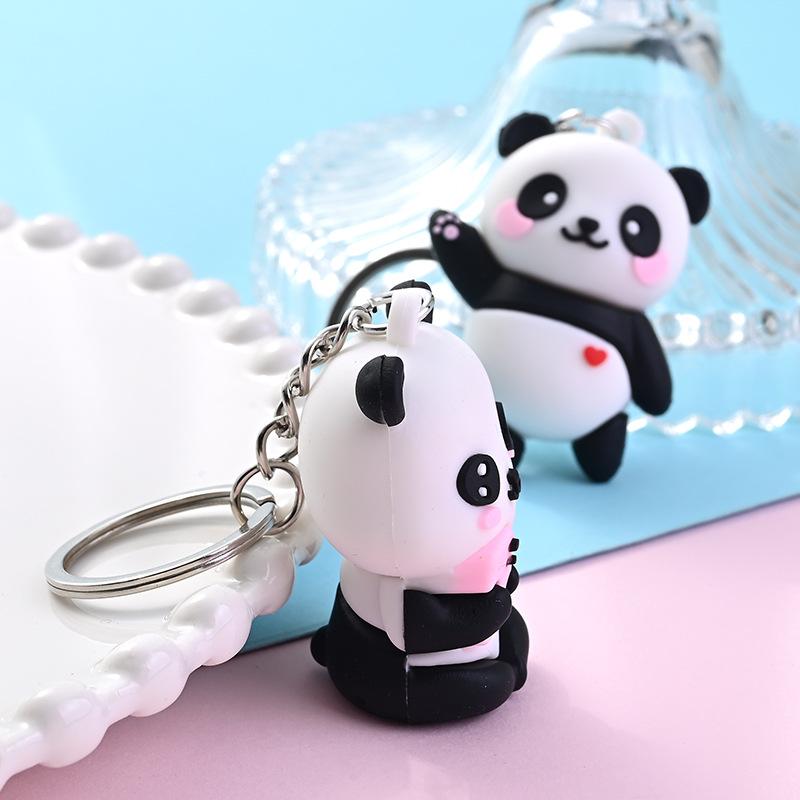 sock ，Cute panda keychain 3D doll cartoon schoolbag pendant, this is a gift link, please do not place an order.