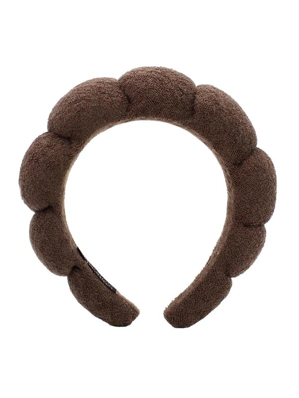 Solid Color Thick Sponge Hair Hoop For Warm & Winter, Textured Design Lovely Cute Hair Accessories For Women