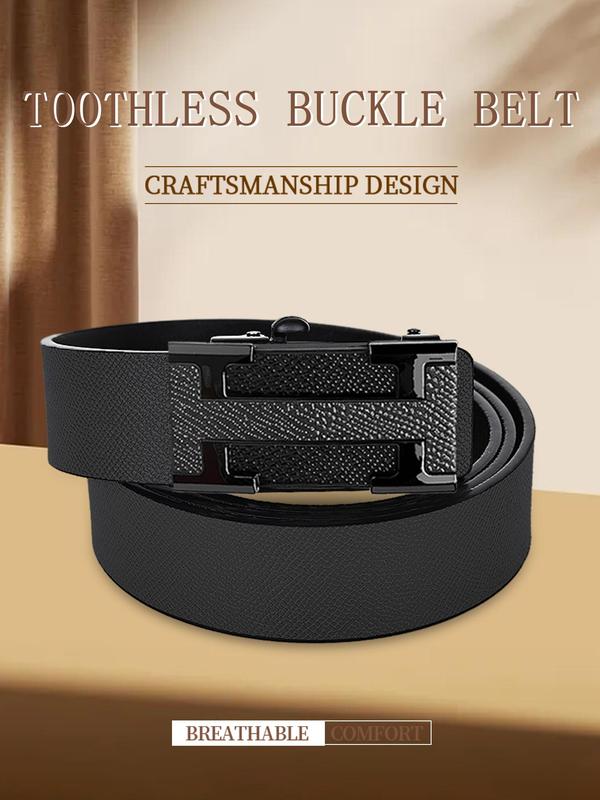 Men's Automatic Buckle Belt As Gift, Business Casual PU Leather Belt for Work Office, Fashion Belt for Party, Daily Decor, Trendy All-match & Exquisite Belt for Birthday Gift