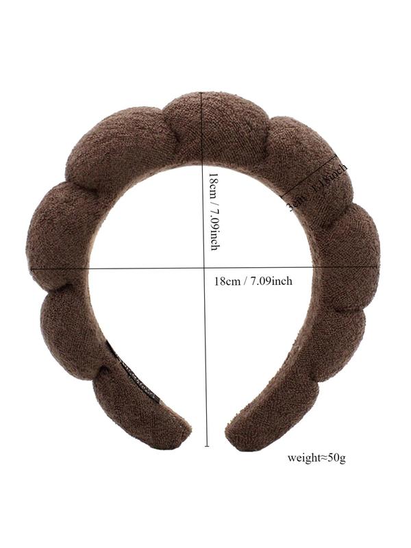 Solid Color Thick Sponge Hair Hoop For Warm & Winter, Textured Design Lovely Cute Hair Accessories For Women