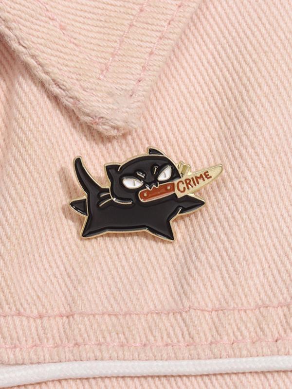 Cartoon Cat Design Brooch, Cute Cat Pin, Fashion Alloy Badge for Daily Clothing Decor, Trendy All-match & Exquisite Brooch for Birthday Gift