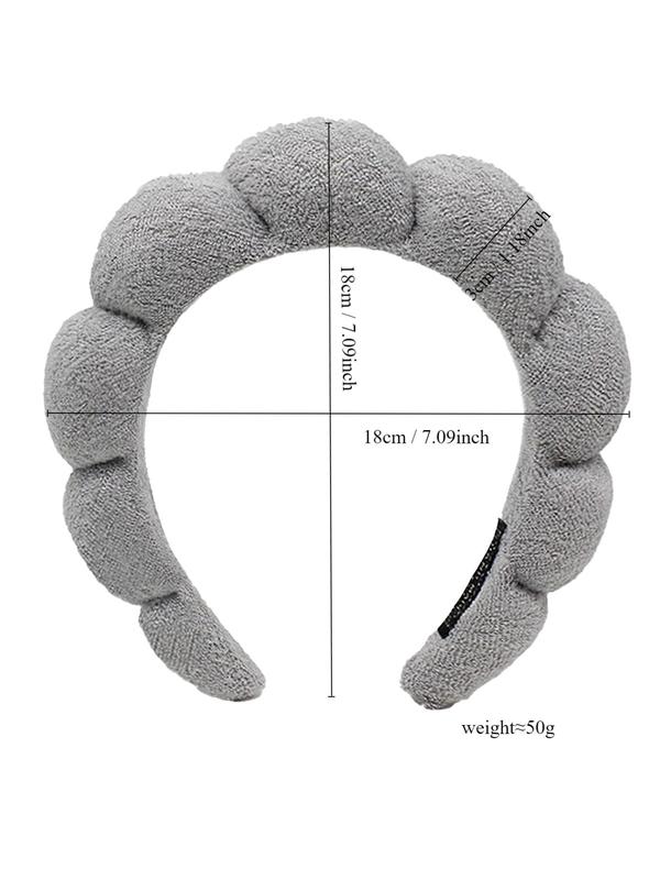 Solid Color Thick Sponge Hair Hoop For Warm & Winter, Textured Design Lovely Cute Hair Accessories For Women