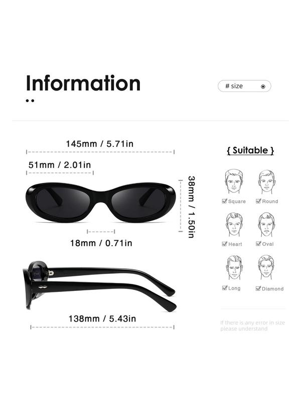 Vintage Oval Frame Sunglasses, Trendy Casual Sunglasses for Everyday Use, Fashion Accessories for Outdoor Activities