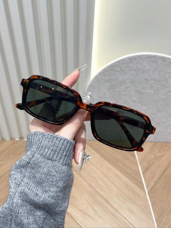 Unisex Tinted Lenses Sunglasses, Trendy Casual Square Frame Sunglasses for Everyday Use, Fashion Accessories for Outdoor Activities for Fall 2024, 80s Fashion