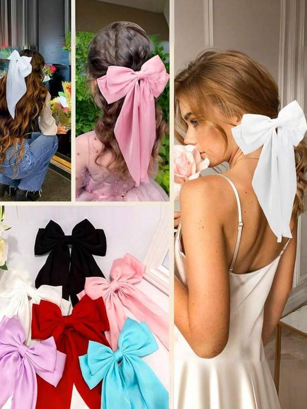 Random Color Bowknot Design Hair Clip, Cute Hair Accessories for Women & Girls, Minimalist Headwear Suitable for Thick Hair