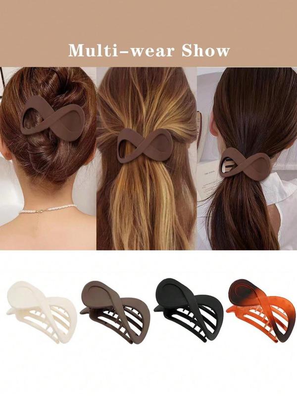 Simple Minimalist Matte Ponytail Hair Clip, Casual Versatile Hair Accessories for Women Hairstyle Ideas, All-match Basic Banana Clip for Daily Wear, Fall Outfits, Earthtone Fall Freshness