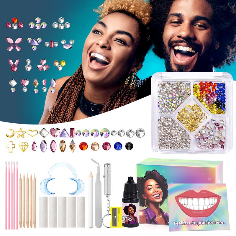 320-Piece Colorful Tooth Gem Kits with Cross-Shaped and Unique Tooth Stickers, Polishing Drill Tools – Ideal for Smile Care and Holiday Gifts, Portable and Easy to Use