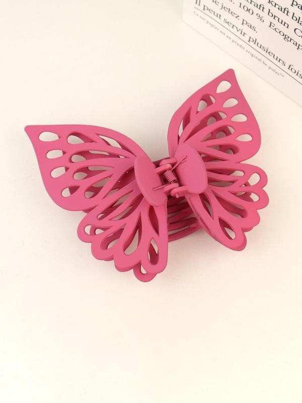 Solid Color Hollow Out Design Hair Claw for Women,  Summer 2024 Fashion Butterfly Shaped All-match Hair Accessories, Cute Lovely Hairwear for Daily Used