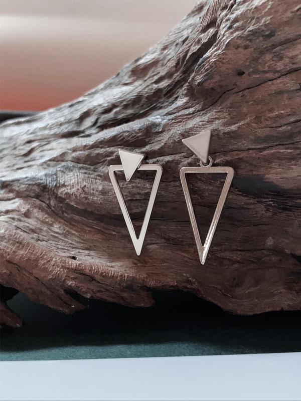 Geometric Design Earring Jacket, Simple Retro Triangle Earrings for Women, Summer Fashion All-match Jewelry for Daily Use