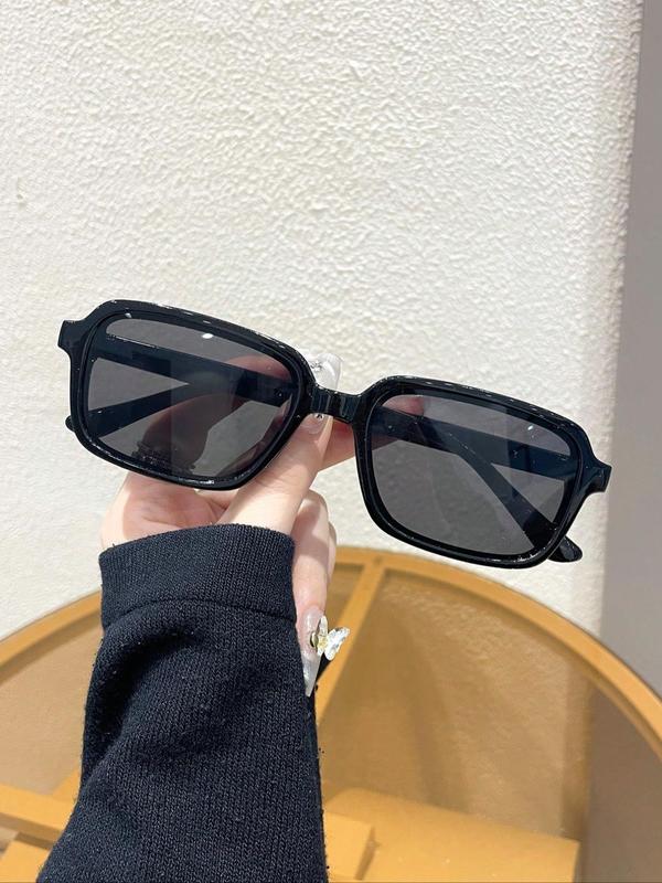 Unisex Tinted Lenses Sunglasses, Trendy Casual Square Frame Sunglasses for Everyday Use, Fashion Accessories for Outdoor Activities for Fall 2024, 80s Fashion