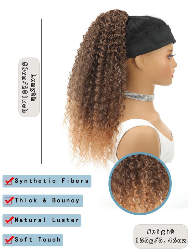 20 Inch Drawstring Kinky Coily Ponytail Extension, Natural Afro Coily Ponytail Extension, Synthetic Instant Clip Ponytail, Afro Kinky Curly Hair Piece