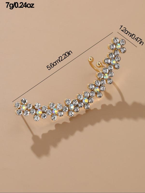 Rhinestone Decorated Ear Cuff,  Fashionable 2024 New Trend Earrings for Women for Daily Clothing Decor, Party, Minimalist Aesthetic Jewelry Gift for Her