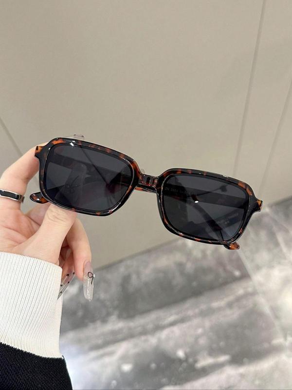 Unisex Tinted Lenses Sunglasses, Trendy Casual Square Frame Sunglasses for Everyday Use, Fashion Accessories for Outdoor Activities for Fall 2024, 80s Fashion