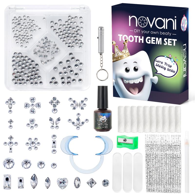 2024 Summer Bestsellers Tooth Gem Kit with Tool Easy to Install and Detach , 260 Pieces Flat Back Gem Multi Shaped for Teeth, Crystal Tooth Drill For Date And Party Holiday Gifts, Birthday Gifts, Gifts for Girlfriend