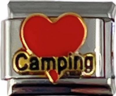 Italian Charm Link 9mm Red Heart Camping Charm