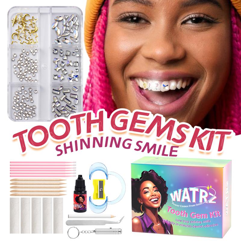 320-Piece Colorful Tooth Gem Kits with Cross-Shaped and Unique Tooth Stickers, Polishing Drill Tools – Ideal for Smile Care and Holiday Gifts, Portable and Easy to Use