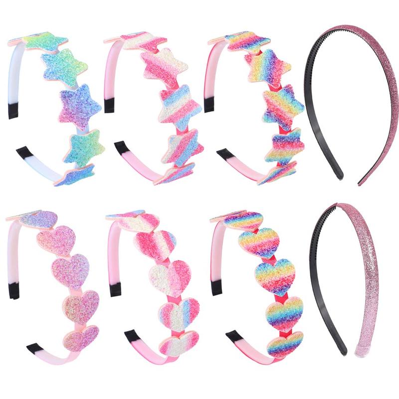 6-pack headbands glitter headbands bow heart star headbands sweet hair bands