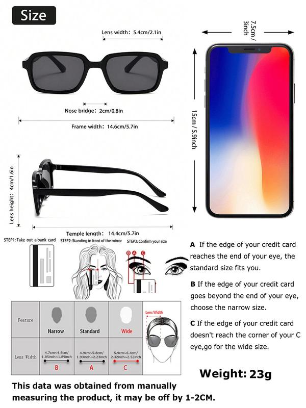 Unisex Tinted Lenses Sunglasses, Trendy Casual Square Frame Sunglasses for Everyday Use, Fashion Accessories for Outdoor Activities for Fall 2024, 80s Fashion