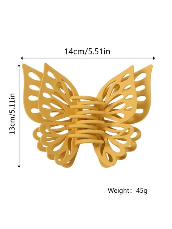 Solid Color Hollow Out Design Hair Claw for Women,  Summer 2024 Fashion Butterfly Shaped All-match Hair Accessories, Cute Lovely Hairwear for Daily Used