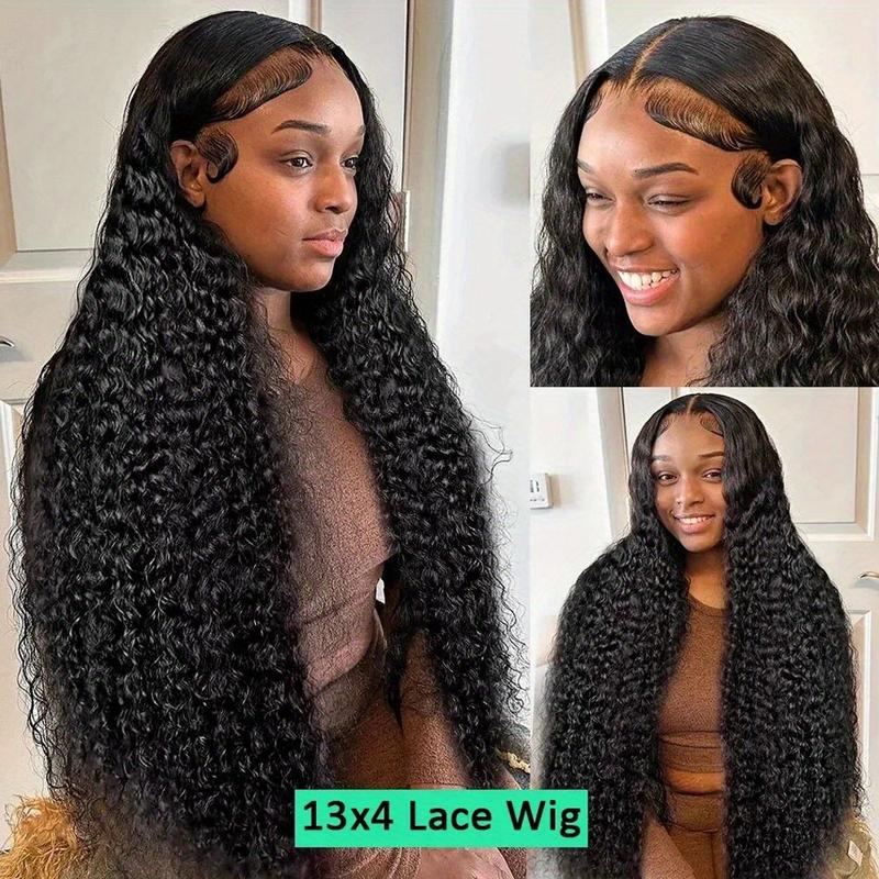 40 Inch Brazilian Original Human Hair Jerry Kinky Curly Lace Front Wig 250% Density Transparent HD 13x4 Lace Front Wig Curly Wave 100% Real Hair Wig Remy Pre-Plucked Bleached Knots with Baby Hair Natural Color